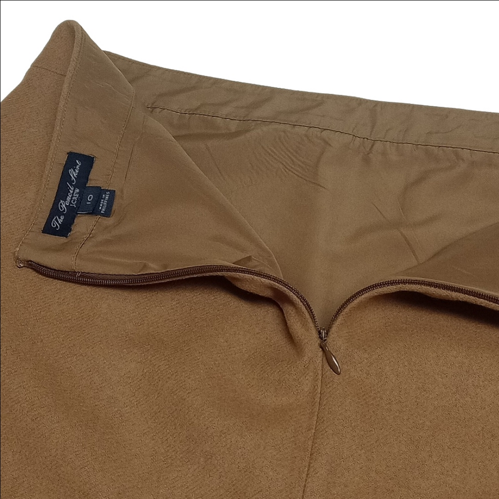 J.CREW TAN CAMEL KHAKI  WOOL CLASSIC "THE PENCIL" SKIRT - Picture 8 of 13